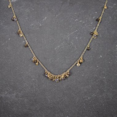 Vintage Vermeil Quartz Necklace 17-19 Inches