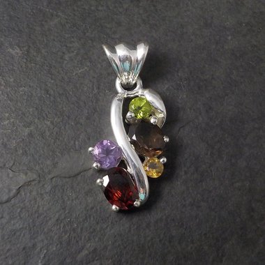 Vintage Sterling Silver Gemstone Pendant