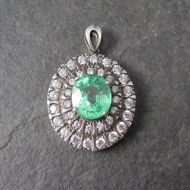 RESERVED - Estate Sterling Green Sapphire Pendant