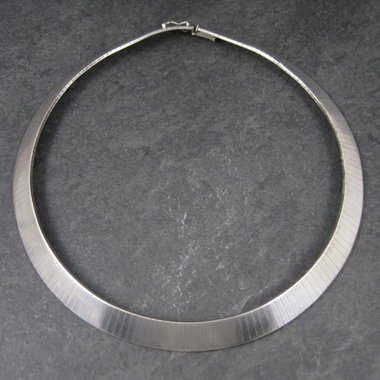 Vintage Italian Sterling 10mm Choker Necklace 14 Inches