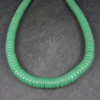 Antique African Green Glass Trade Bead Necklace