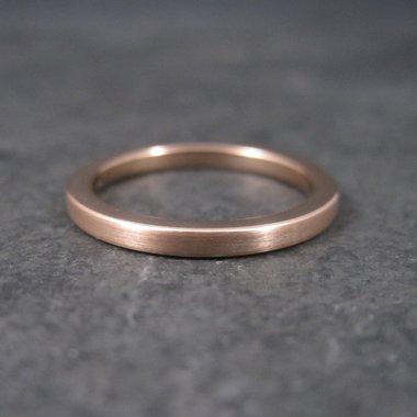 Old New 2mm Rose Gold Tungsten Band Ring