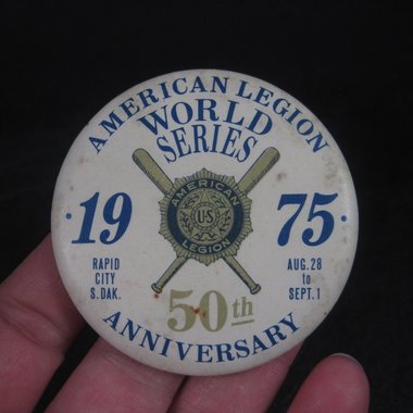 American Legion World Series 1975 50th Anniversary Baseball Pinback Button