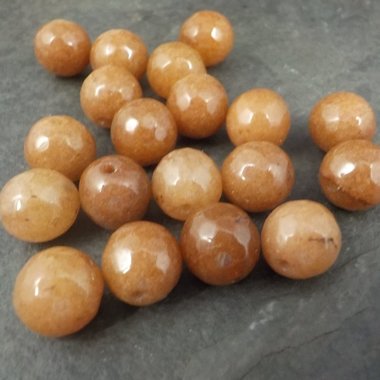 Lot of 19 Brown Earthy Round 10mm Faceted Quartz Beads