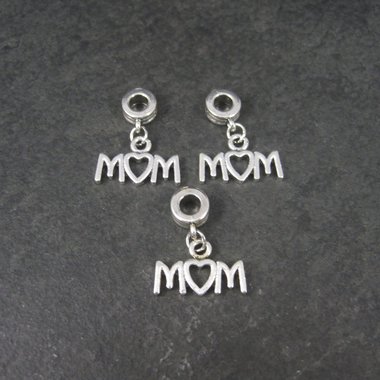 Lot of 3 European Style Mom Bracelet Charms Jewelry Making Supplies