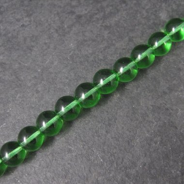 Green Glass 8mm Bead Strand 23 Beads