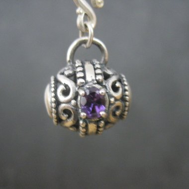 Sterling Kabana Citrine Amethyst Barrel Charm