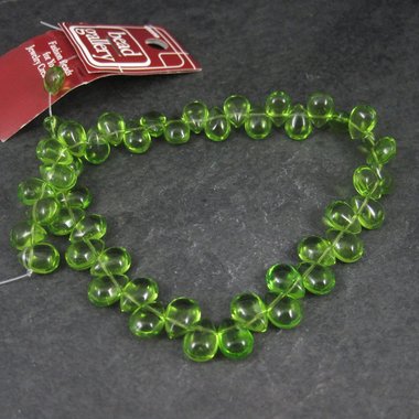 Bead Gallery 8x12mm Teardrop Peridot Glass Beads