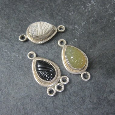 Lot of 3 Sterling Silver Gemstone Jewelry Connectors
