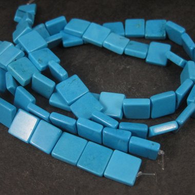 12mm Turquoise Magnesite Square Beads 32"