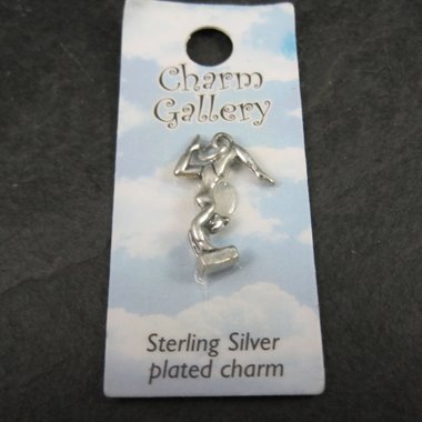 Silver Plated Gymnast Charm