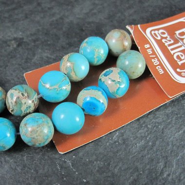 Round 8mm Blue Imperial Jasper Beads