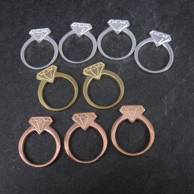 Destash Lot of 9 Diamond Ring Pendant Charms