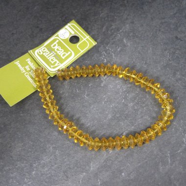 Yellow 3x6mm Glass Rondell Beads