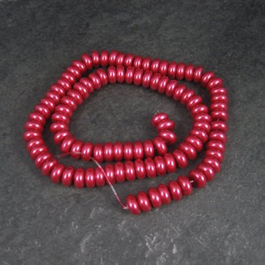 Pink Glass Pearl Rondelle Bead Strand 3x8mm 102 Beads
