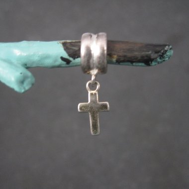 Sterling Cross European Bead Charm Pendant