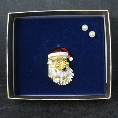 Gerrys Enamel Santa Brooch New Old Stock