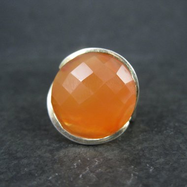 Modernist Carnelian Ring Size 7 Sterling Silver