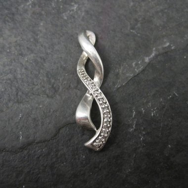 Dainty Vintage Sterling Diamond Pendant