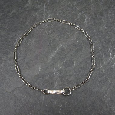 Dainty Sterling Paper Clip Chain Bracelet 7.25 Inches