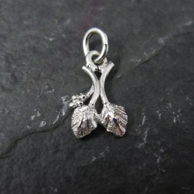 Tiny Black Hills Sterling Silver Leaf Pendant Charm