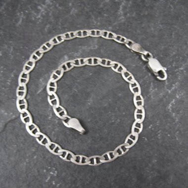 3mm Mariner Chain Bracelet 8 Inches Vintage Italian Sterling Silver