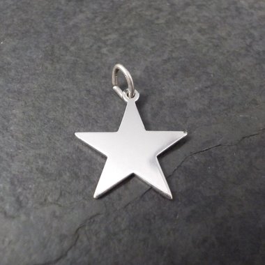 Simple Sterling Silver Star Pendant Charm