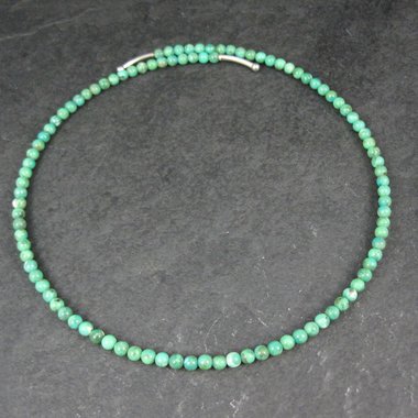 Sterling Silver Green Turquoise Wrap Around Necklace Choker Barse