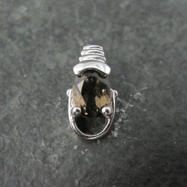 Tiny Sterling Silver Smoky Quartz Pendant