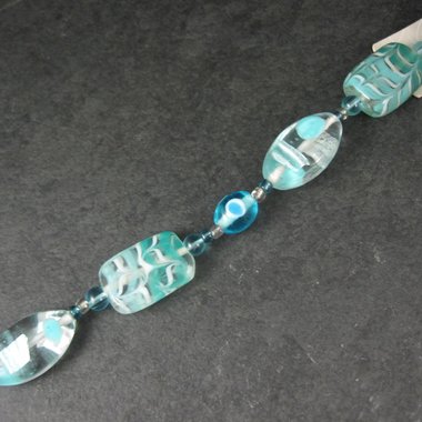 Blue Sea Green Lampwork Glass Bead Strand Bead Landing