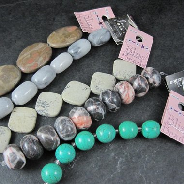 Destash Lot of Gemstone Jasper Magnesite Bead Strands