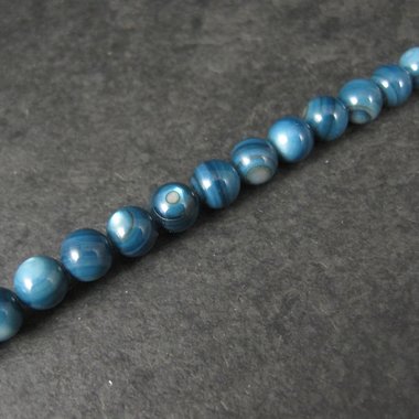 Traditions Natural Gallery 7mm Round Blue Mother of Pearl Shell Bead Strand