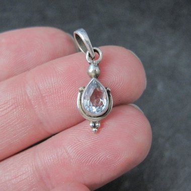 Small Sterling Blue Topaz Pendant