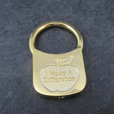 Vintage Teacher Keychain I Make A Difference New Old Stock 1980s Key Ring