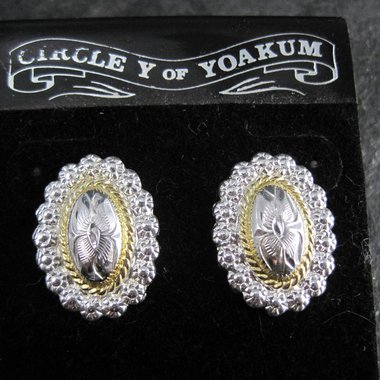 Vintage Western Circle Y of Yoakum Earrings