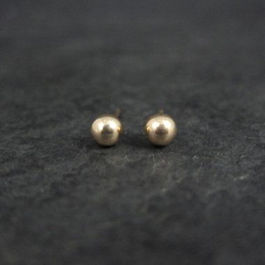4mm Gold Ball Stud Earrings 14K Gold Filled New Old Stock