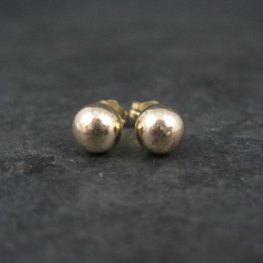 6mm Gold Ball Stud Earrings 14K Gold Filled New Old Stock