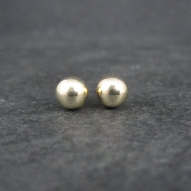 7mm Gold Ball Stud Earrings 14K Gold Filled New Old Stock