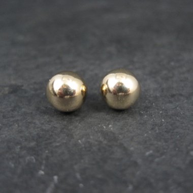 8mm Gold Ball Stud Earrings 14K Gold Filled New Old Stock