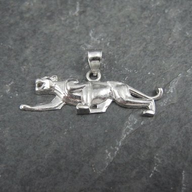 Vintage Sterling Panther Pendant Cougar Puma Cat Jewelry