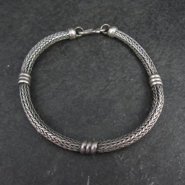 Vintage Sterling Woven Bracelet 7.25 Inches