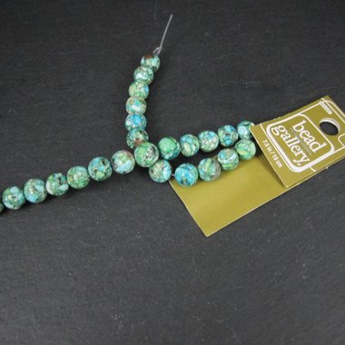 Reconstituted Turquoise Patchwork Beads 8mm