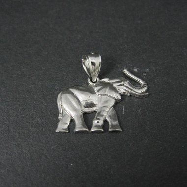 Estate Sterling Silver Elephant Pendant Laser Cut