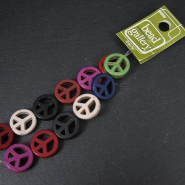 15mm Peace Sign Beads Reconstituted Turquoise Bead Gallery