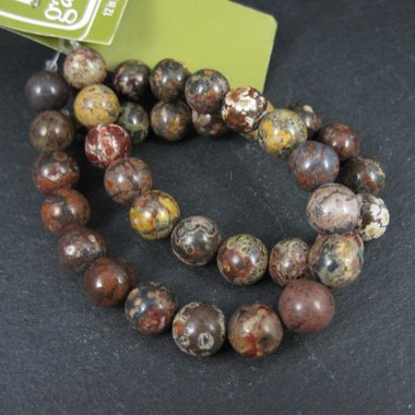 8mm Round Leopard Jasper Beads