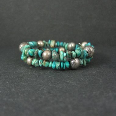 Natural Turquoise Coil Wrap Bracelet Relios