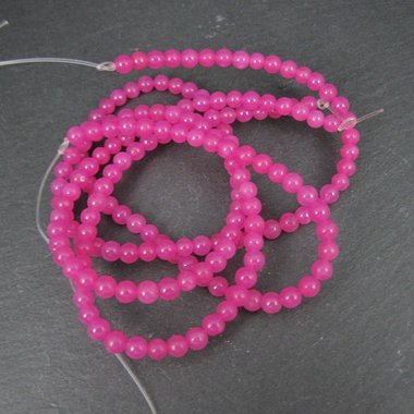 4mm Round Candy Pink Jade Beads 32" strand
