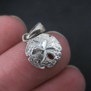 Small Vintage Sterling Sand Dollar Pendant