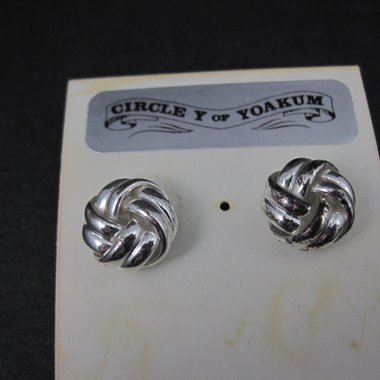 Western Knot Earrings Silver Plated Circle Y of Yokum