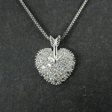 Sterling Silver Arrow Heart Pendant Necklace